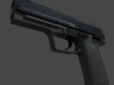 HK USP Match 9mmx19 Low-poly 3D model