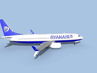 Boeing 737-800 Max Ryanair 3D model purchase