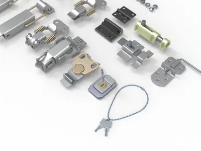 latches and  hinges  3D model