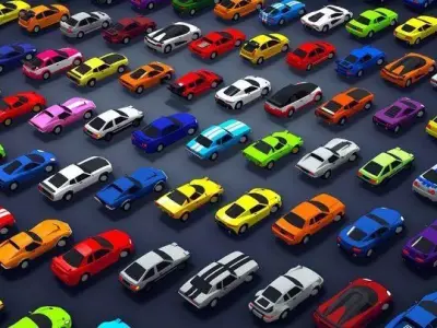 Low Poly Cars Pack Game Ready 3D Models Collection  Low-poly 3D model