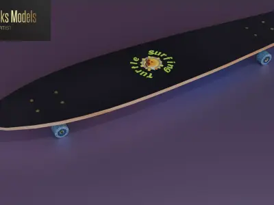 Long Board Low-poly 3D model