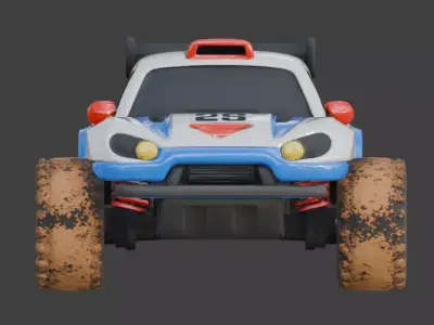 Stylized All-Terrain Rally Car 3D Model Low-poly 3D model