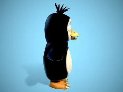 Cartoon penguin Low-poly 3D model get