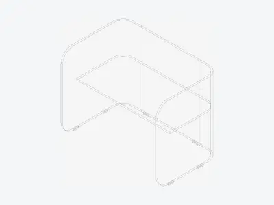 Booth - Simplicity - Type 1 - Medium Low-poly 3D model