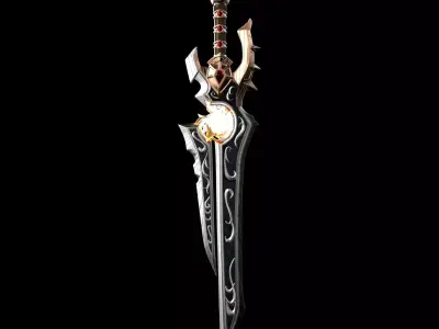 Anduin Wrynn WOW Battle for Azeroth Sword 3D model