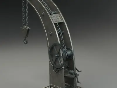 Metal Crane Old 3D model