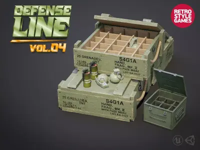 Defense Line Vol4 - Explosive Essentials Free low-poly 3D model