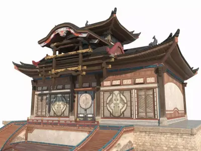 Asian Ancient Architecture Treasure Palace 3D model