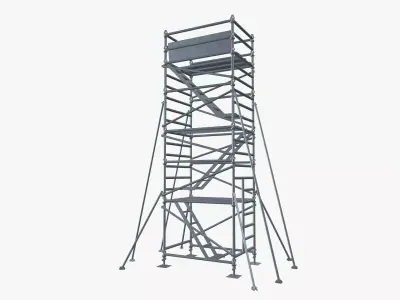 Scaffolding stairs Low-poly 3D model