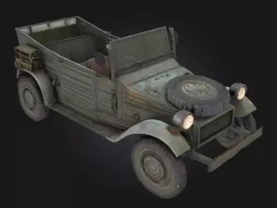  Vintage Convertible  Classic Military Vehicle Model Historical 3D model