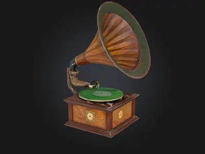 Gramophone Charm  Vintage Elegance in Sound and Style 3D model