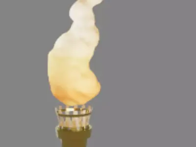 animated torch  3D model