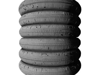 Car Tyres Workshop 3D Model 3D print model