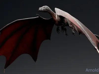 Dinosaur  Iron Fire Dragon - Unreal Engine Project Low-poly 3D model