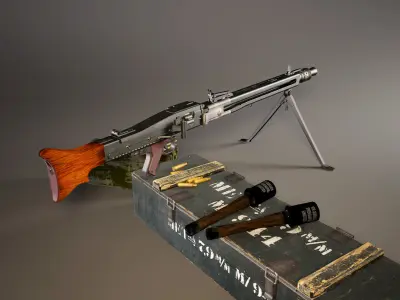 MG 42  German Machine Gun Set 3D model