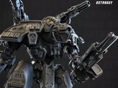 Battlingus Gigantus Titanus Poseable 100mm Approx Height 3D print model