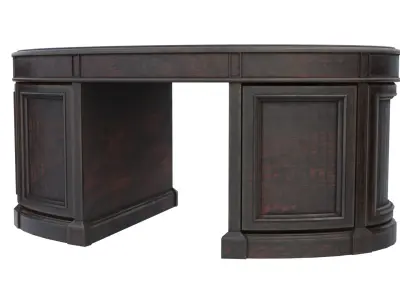 Ornate Wooden Office Desk Low-poly 3D model