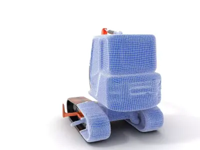 Orange Excavator model pack Low-poly 3D model