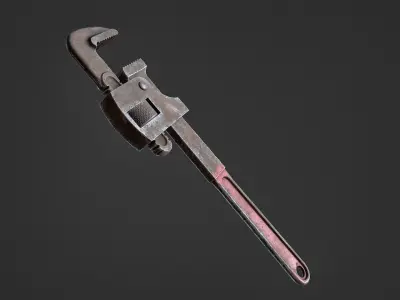Pipe Wrench Low-poly 3D model 8
