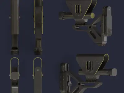 Rifle butt Low-poly 3D model