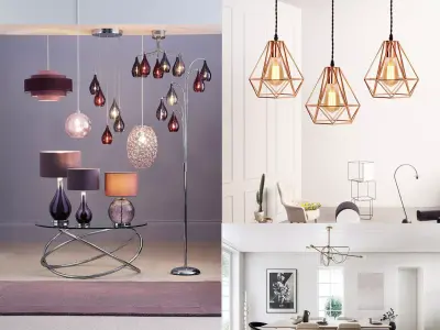 Modern LED Chandelier and wall Lights 3D models    -   PART 1 Low-poly 3D model