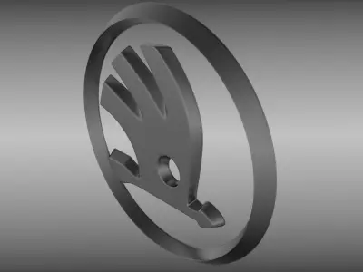 skoda logo 3D model Subdivision ready