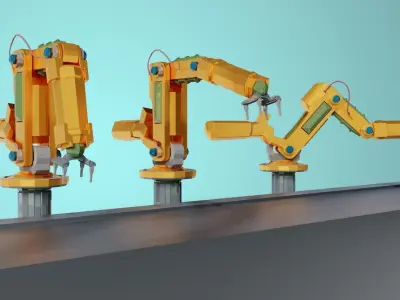 Warehouse Robot Low-poly 3D model