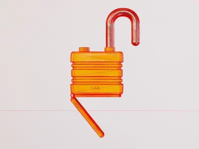 Padlock Low-poly 3D model