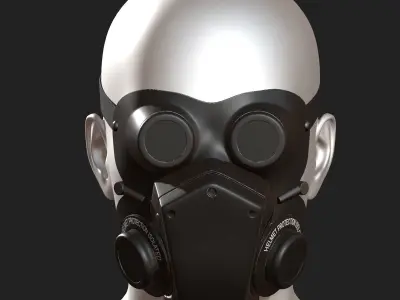 Mask helmet protection isolated scifi military  Low-poly 3D model