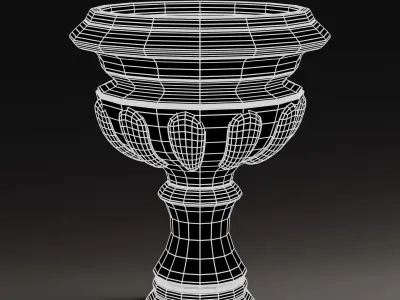 Urn planter ruined Low-poly 3D model