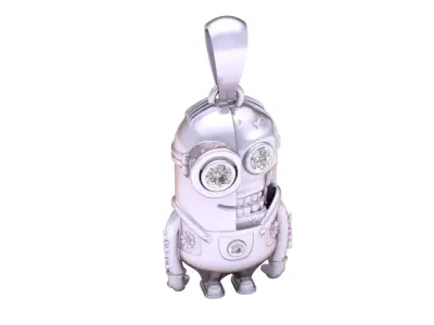 Golden Robot Pendant 3D Printable Model 3D print model purchase