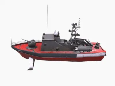 Matka Class Missile Boat Low-poly PBR Low-poly 3D model