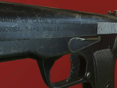 Chinese Type-54 Pistol Low-poly 3D model