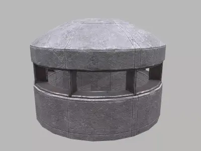 Military Bunker 4  Low-poly 3D model