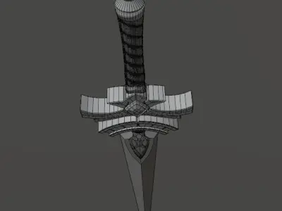 Low-Poly Genshin Impact COOL STEEL SWORD Low-poly 3D model