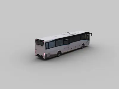 City Bus with Interior 12 Low-poly 3D model