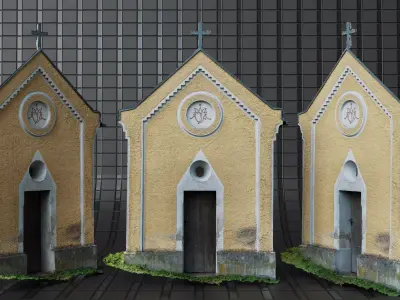 Photoscan of the front of a chapel 3D model