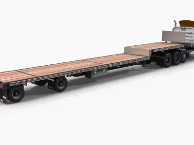 Vintage american dropdeck truck  Low-poly 3D model