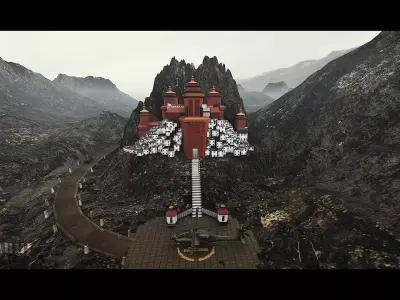 KGF Castle with Complete intro pack with Helicopter entry 3D model