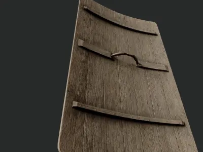 Slavic square leather shield-painted  turtle symbol Low-poly 3D model