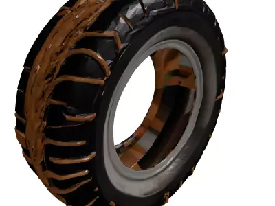 Winter Tire with Rope Traction 3D model
