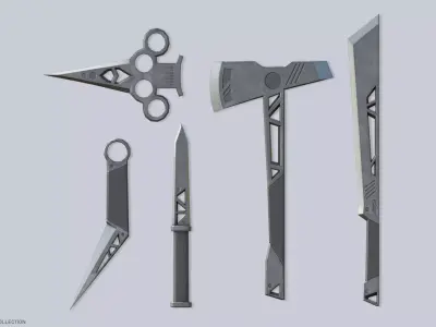 Modern melee weapon collection 3D Model Pack