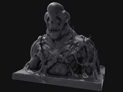 Alien Creature Bust Highpoly 3D model