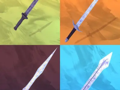 Stylized Swords and Knives Pack Low-poly 3D model