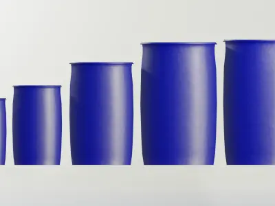 Plastic Tight Head Drum Collection Low-poly 3D model