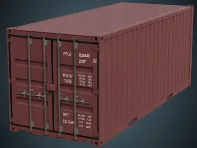 Cargo Container 4A Low-poly 3D model