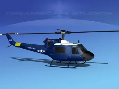Bell UH-1B Iroquois V09 US Air Force 3D model