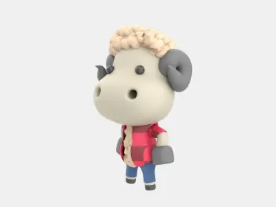 Cute Sheep 3D Illustration 3D model