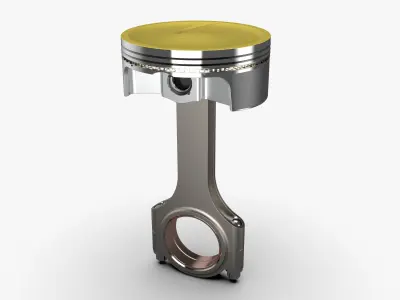 piston and connecting rod 3D model by MS-Studio-3D