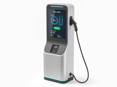  Low Poly Detailed Electric Car Charger Collection 